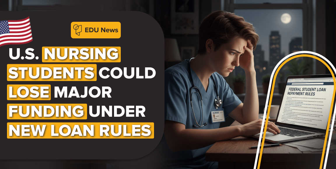 Nursing student reviewing financial paperwork at a desk
