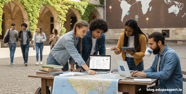 European and UK students taking part in international study and exchange programmes