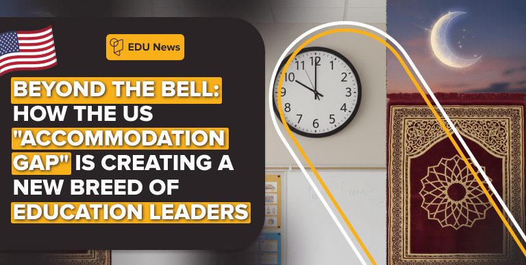 Abstract split design representing time and cultural observance in US schools