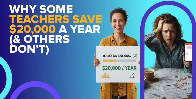 Two teachers comparing savings outcomes with one saving significantly more than the other