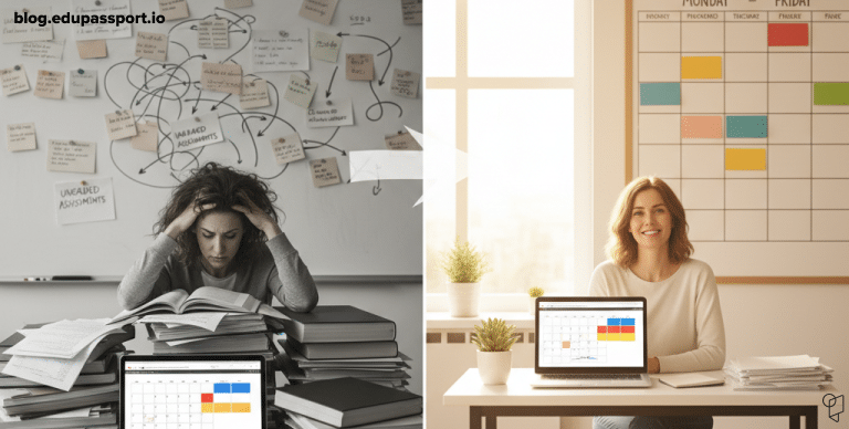 Teacher transitioning from burnout environment to balanced teaching role abroad